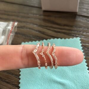 Elegant Gold and Silver Wave Hoop Earrings